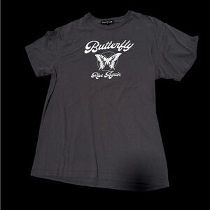 Graphic Tee with Butterfly Design